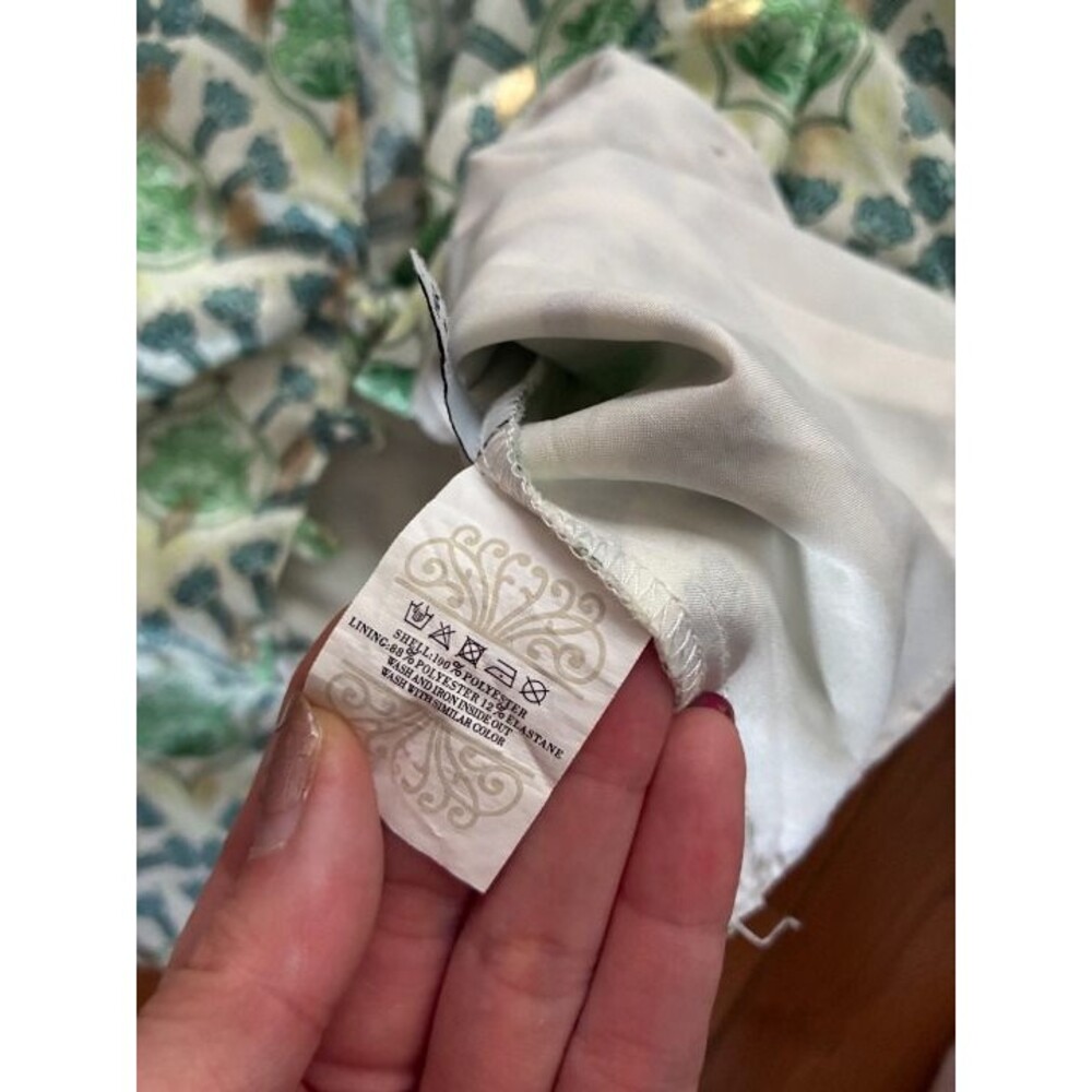 Never Fully Dressed Green Pattern Blouse Women's 4 - image 4